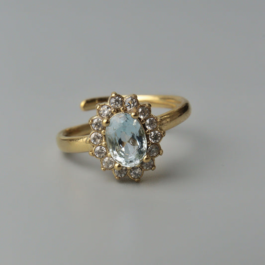 Topaz GEMSTONE Pawnable Adjustable Ring Women's Accessories with AGCL Certification