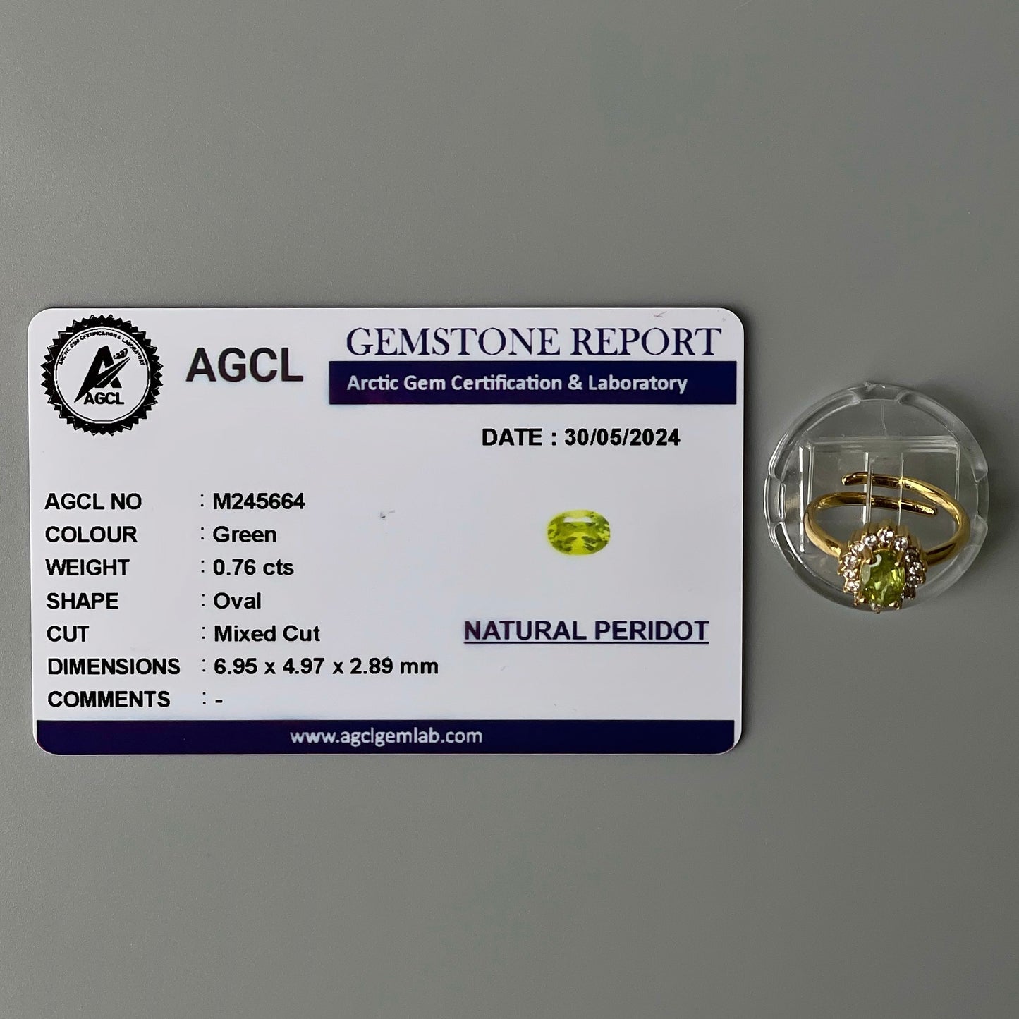 Peridot GEMSTONE Pawnable Adjustable Ring Women's Accessories with AGCL Certification