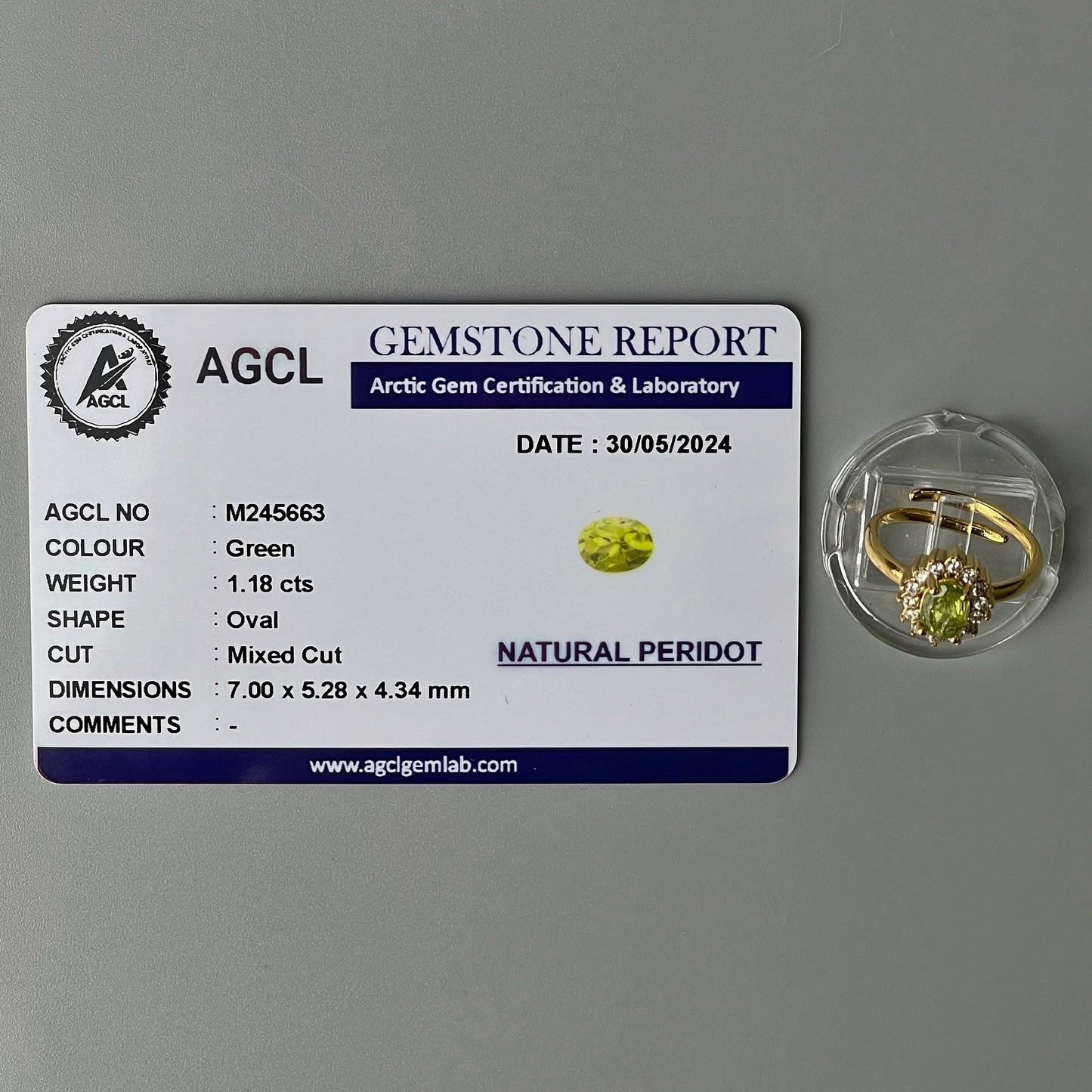Peridot GEMSTONE Pawnable Adjustable Ring Women's Accessories with AGCL Certification