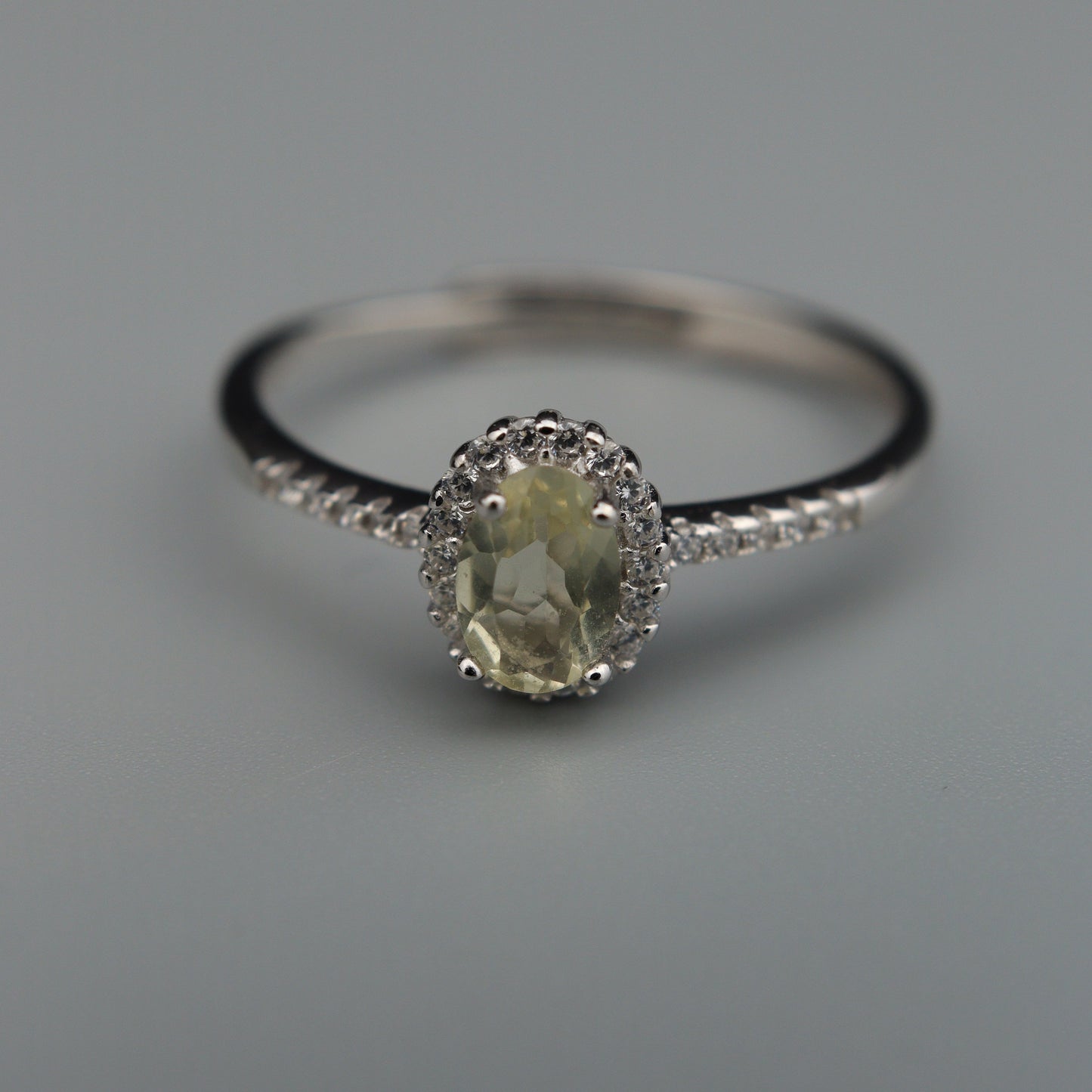 Silver Adjustable Ring Citrine Light Yellow Gemstone Pawnable Women's Accessories with AGCL Certification