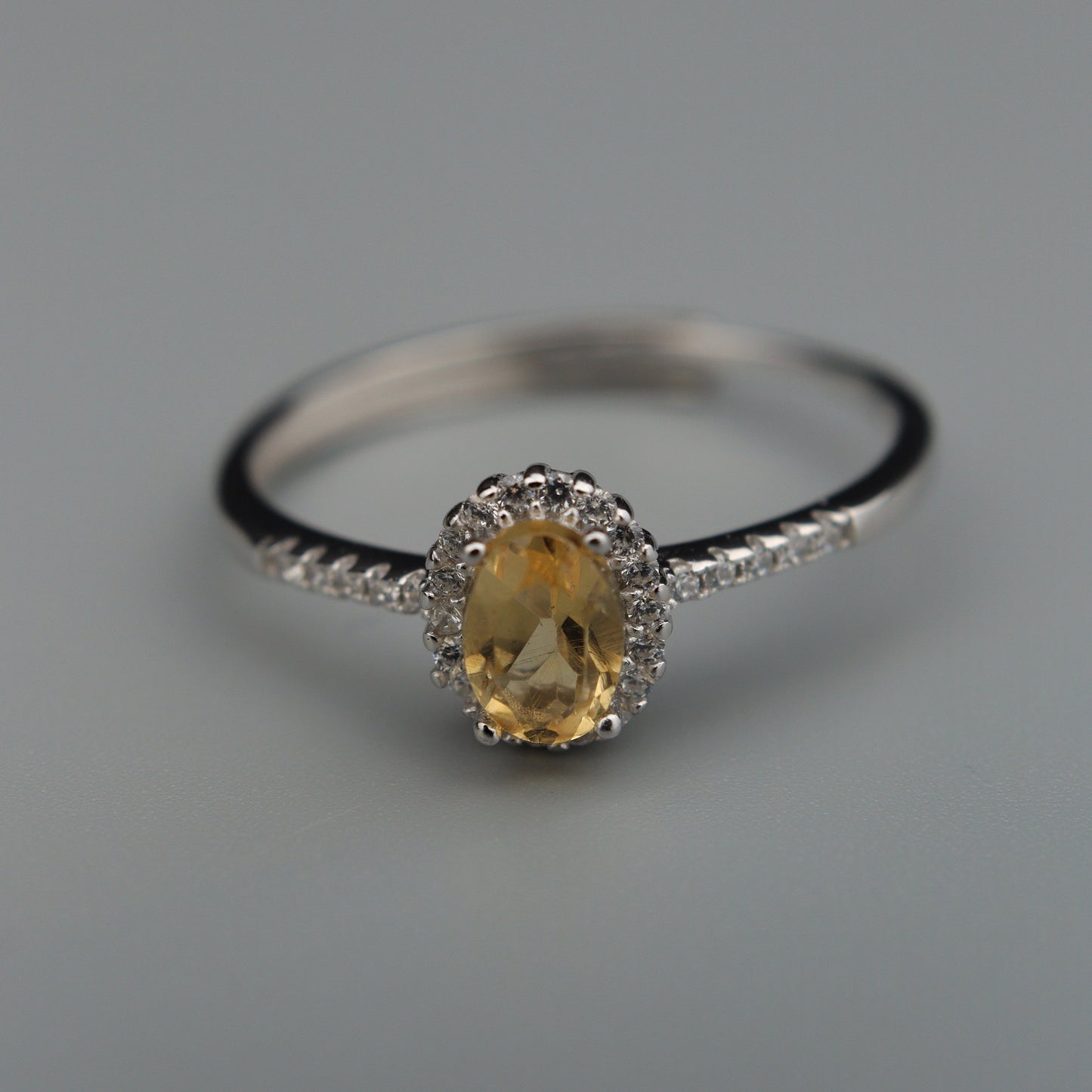 Silver Adjustable Ring Citrine Yellow Gemstone Pawnable Women's Accessories with AGCL Certification