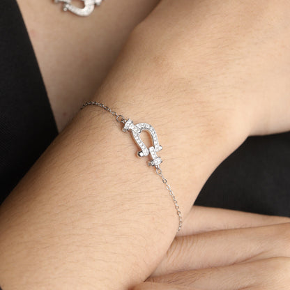 S925 Silver Anchor D-Shackles Sets of Pendant Chain Necklace, Bracelet, And Adjustable Ring