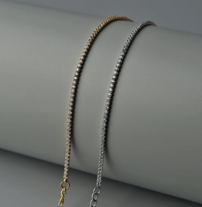 TOSCA Gld/Silver Tennis Link Bracelet