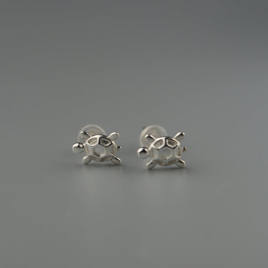 ALVIS S925 Silver Turtle Mini Stud Earrings