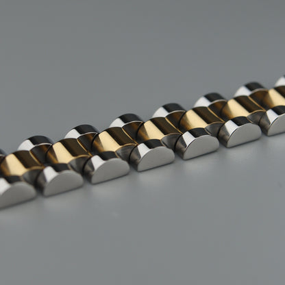 CYRUS Two Tone Strap Clasp Lock Bracelet