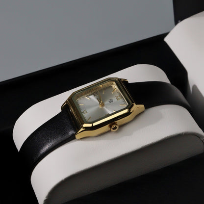 OMARIS Octagon Sides Rectangle Women's Fashion Quartz Leather Watch