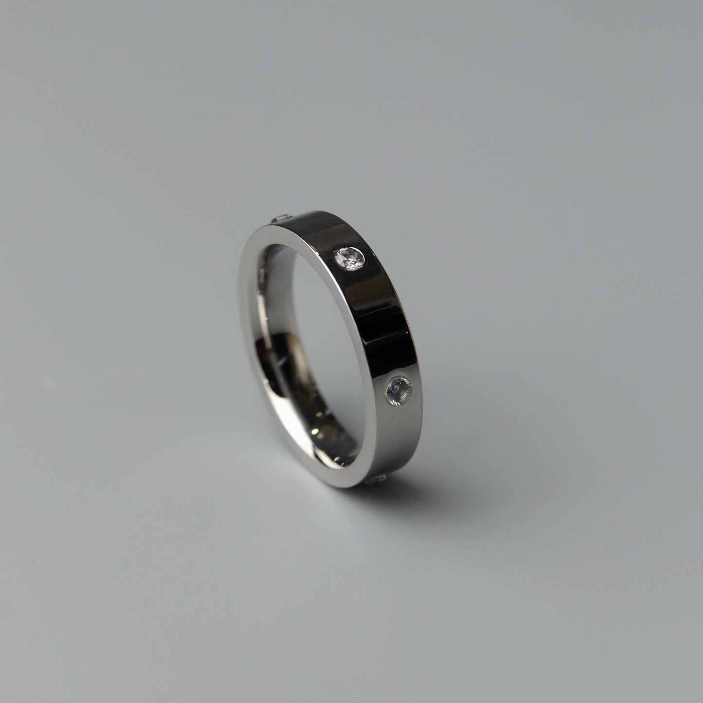FALCO Silver/Gold Full Embedded Pattern Couple Rings