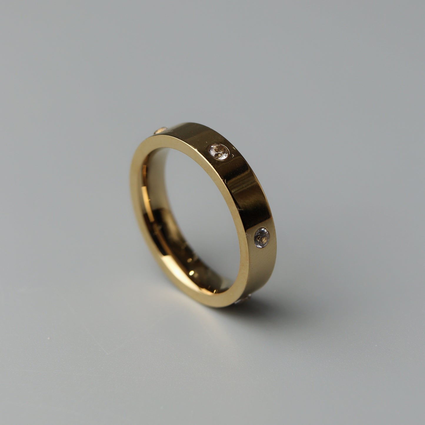 FALCO Silver/Gold Full Embedded Pattern Couple Rings