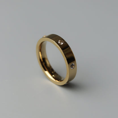 FALCO Silver/Gold Full Embedded Pattern Couple Rings
