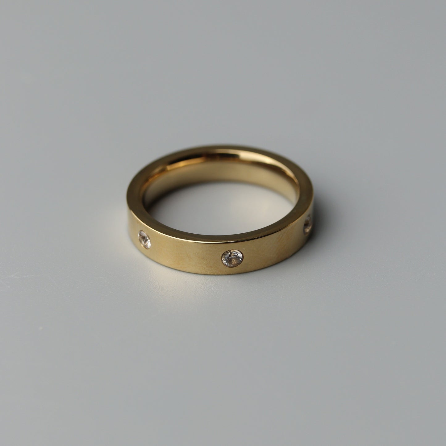 FALCO Silver/Gold Full Embedded Pattern Couple Rings