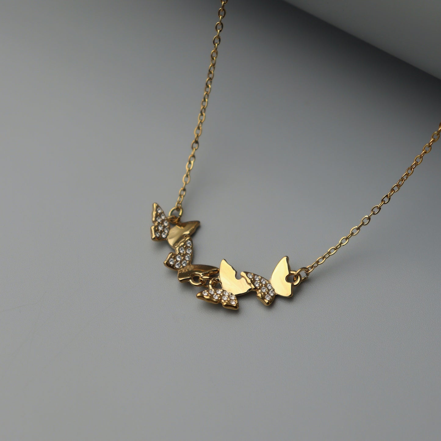 YNA Four-Butterfly Style Necklace