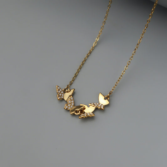 YNA Four-Butterfly Style Necklace