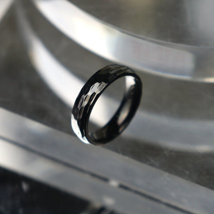 Men Jewelry NICKO Matte Black Diamond Cut Face Ring Fashion For Men's