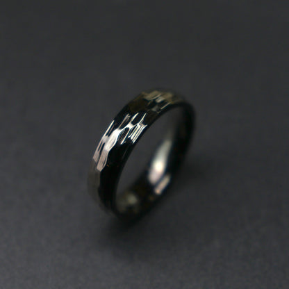 Men Jewelry NICKO Matte Black Diamond Cut Face Ring Fashion For Men's