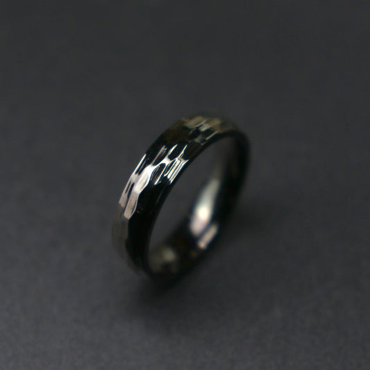 Men Jewelry NICKO Matte Black Diamond Cut Face Ring Fashion For Men's