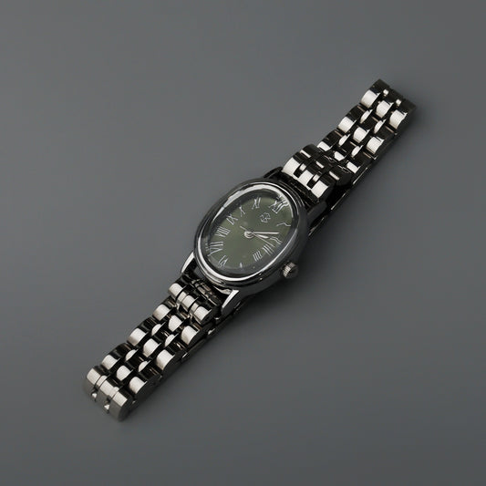 MONTRE Oval Mint Green Dial Watch – Elegant Fashion Quartz Timepiece with Slim Strap for Women