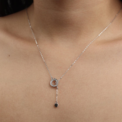 MYSTARA S925 Silver Tangled Love Pendant Chain Necklace for Women