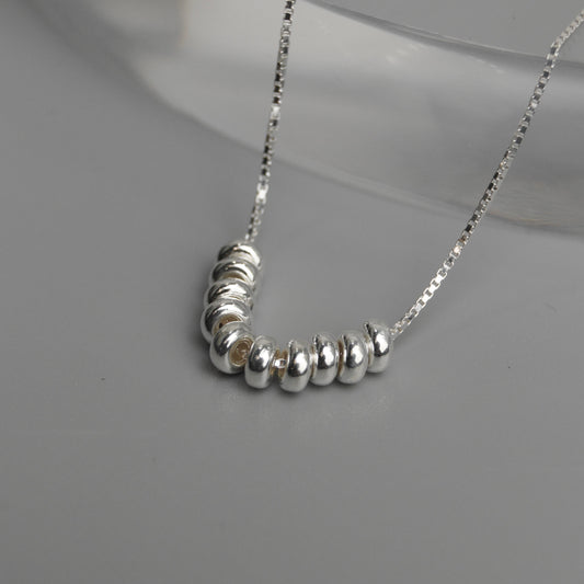 EBELLA S925 Silver Abacus Beads Pendant Chain Necklace for Women