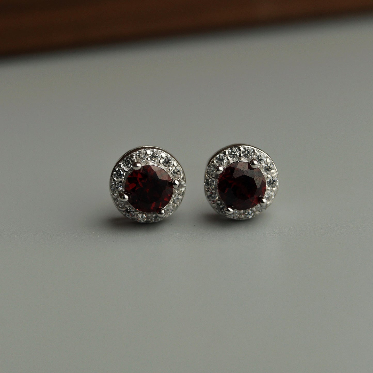 Pawnable  Rhodolite Garnet Gemstone S925 Silver Stud Earrings with AGCL Certification