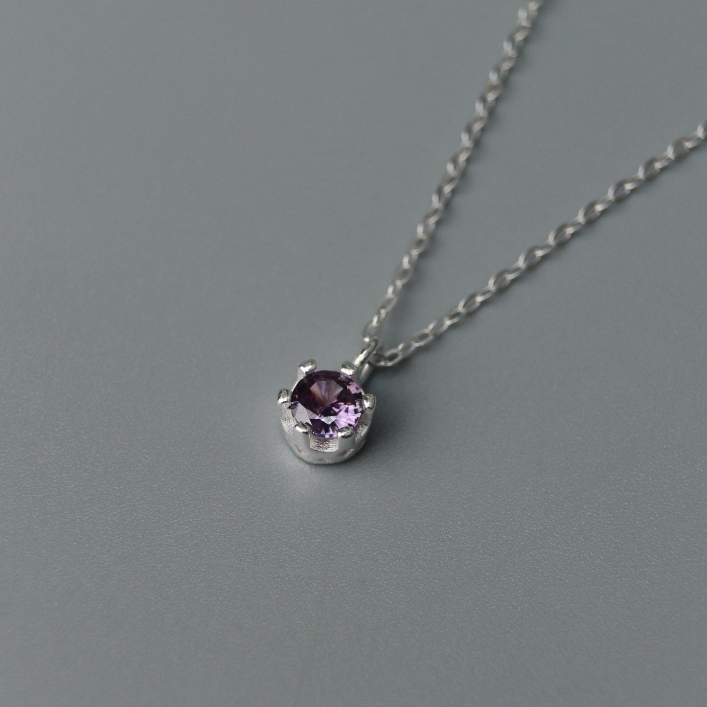 Birth Month Stones S925 Silver Pendant Chain Necklace for Women
