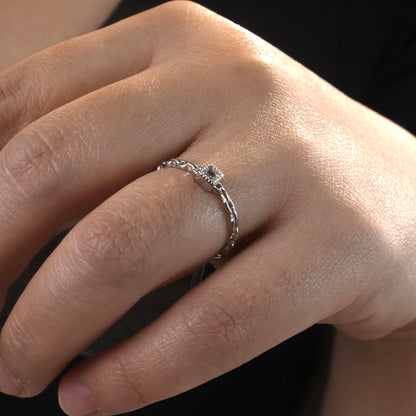 S925 Silver Versatile Shapes Embedded Adjustable Ring Women's