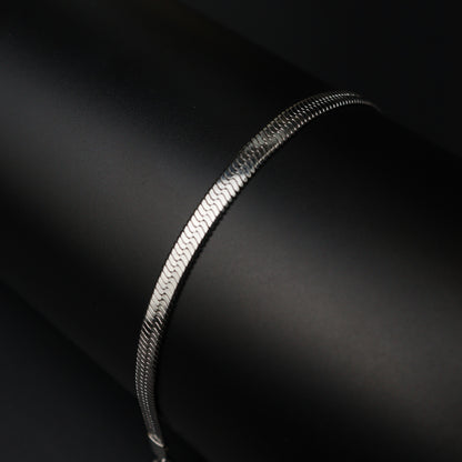 Men Jewelry ZEKE Silver Flat Bracelet Fashion For Men's