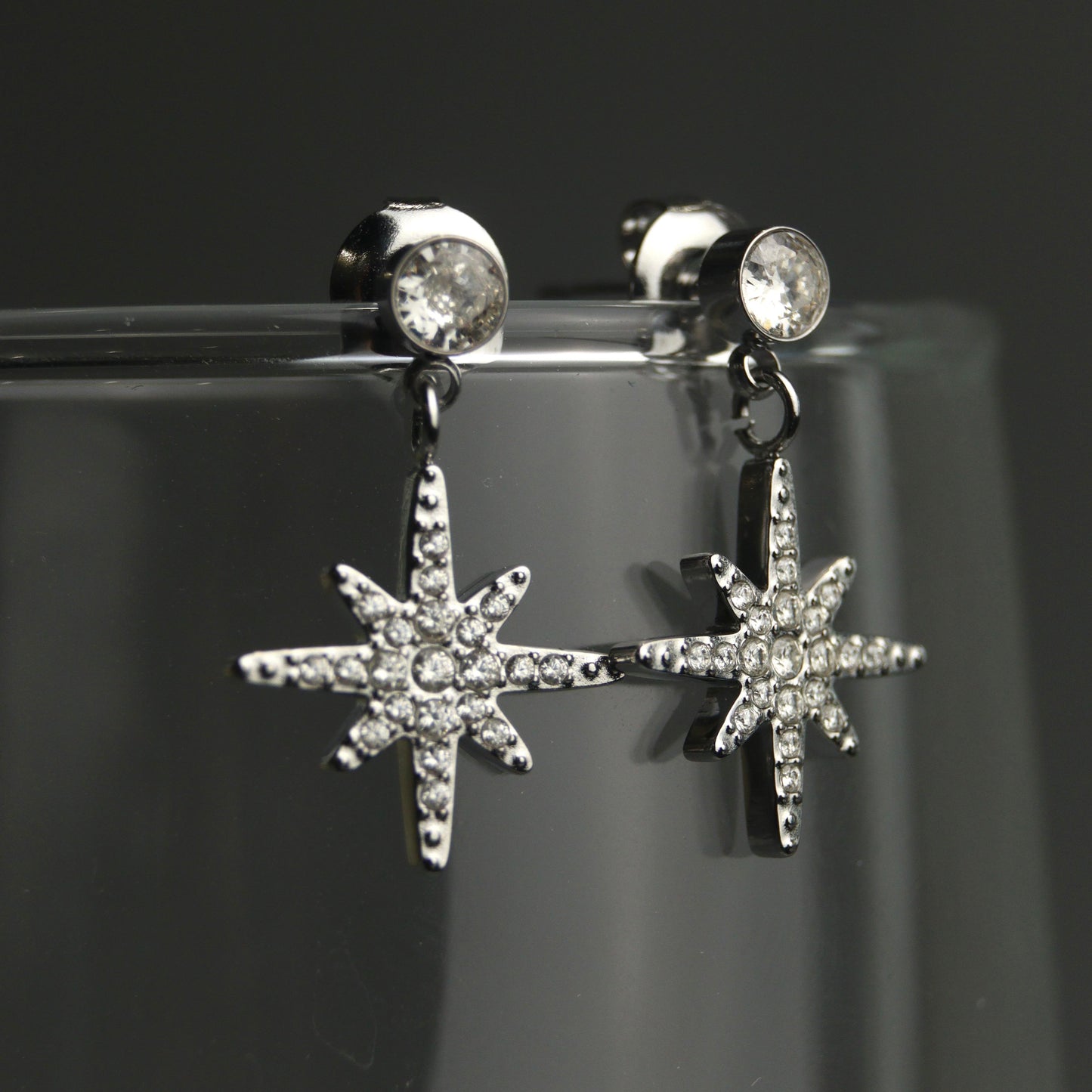 STARLIGHT Silver Star Stud Earrings For Women