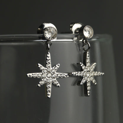 STARLIGHT Silver Star Stud Earrings For Women
