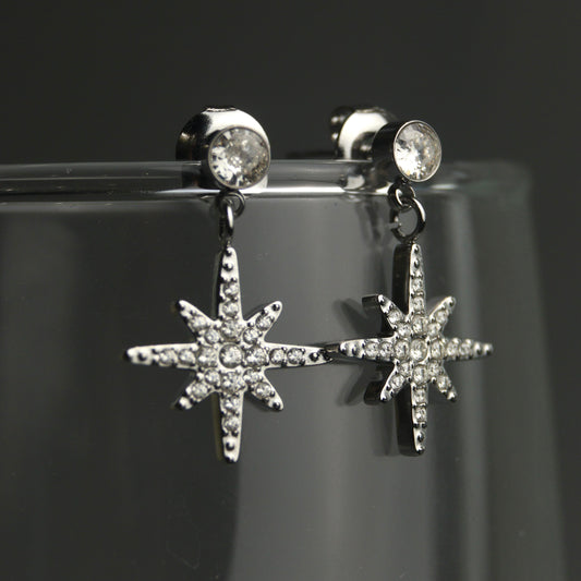 STARLIGHT Silver Star Stud Earrings For Women