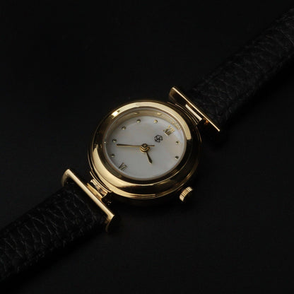 FORTIS Round Fashion Quartz Thin Leather Strap Women's Watch