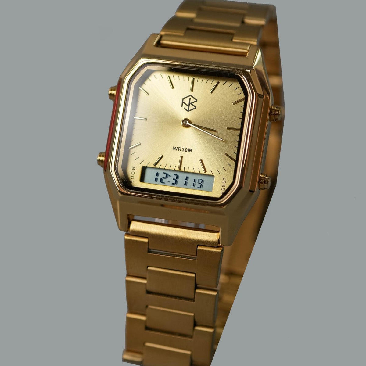 OMNIX Square Modern Style Unisex  Digital/Analog Watch