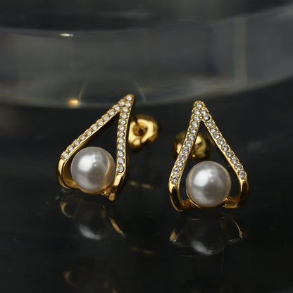 Synthetic Pearl Cage Collection Of Necklace and Earrings Women's