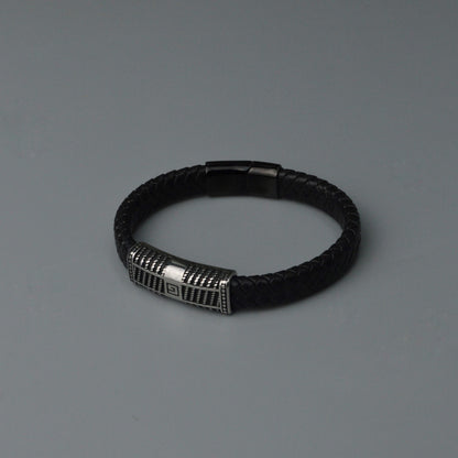 Men Jewelry MAEL Black Snake Charm Leather Bracelet Fashion Accessory for Men