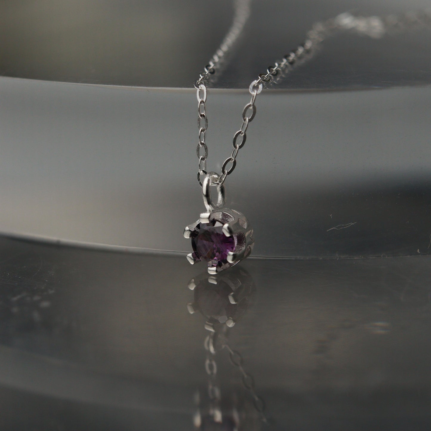 Birth Month Stones S925 Silver Pendant Chain Necklace for Women