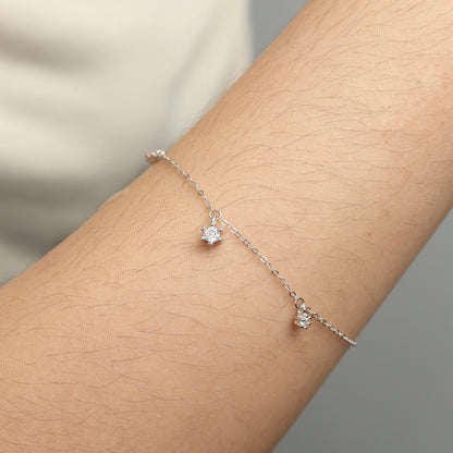 LEMIRRA S925 Silver Tiny Glossy for Women Bracelet