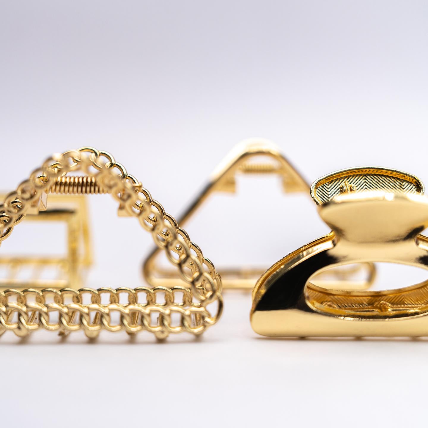 Hair Clamp Claw BLOOM Collection for Women – Gold Chain Design Hair Clamp Clip