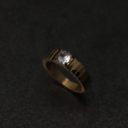 LOEN Fluted Band Style Engagement Ring for Women