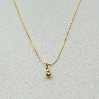 BINNIE Mini Gourd Unique Engraved Pendant Bone Chain Necklace For Women's