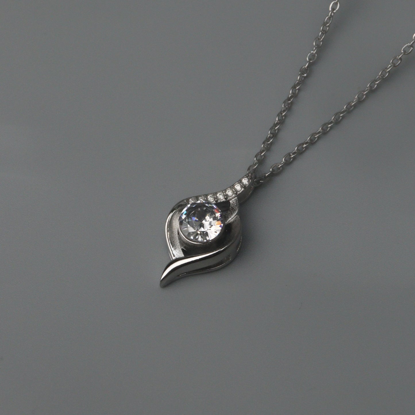 Silver AMES Song Symbol Eye of My Heart Pendant Choker Chain Necklace for Women