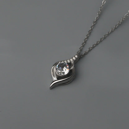 Silver AMES Song Symbol Eye of My Heart Pendant Choker Chain Necklace for Women