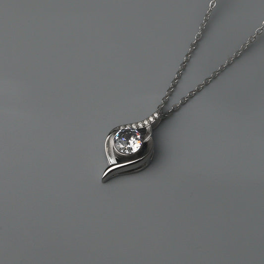 Silver AMES Song Symbol Eye of My Heart Pendant Choker Chain Necklace for Women
