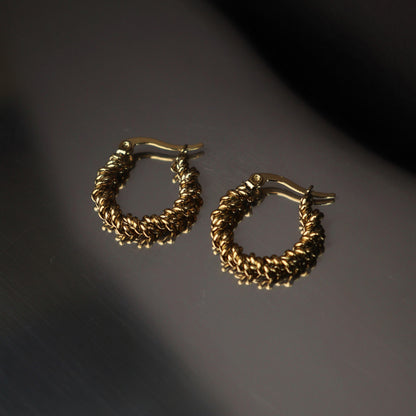 GUS Gold/Silver Twisted Hoop Earrings