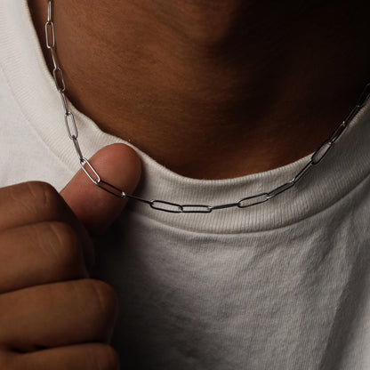 CATALINA Silver Paperclip Unisex Chain Necklace