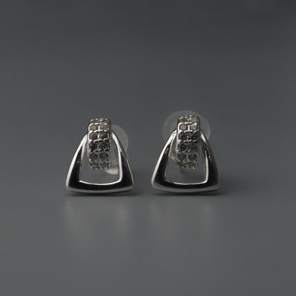 ATHARV S925 Silver Geometric Triangle Stud Earrings