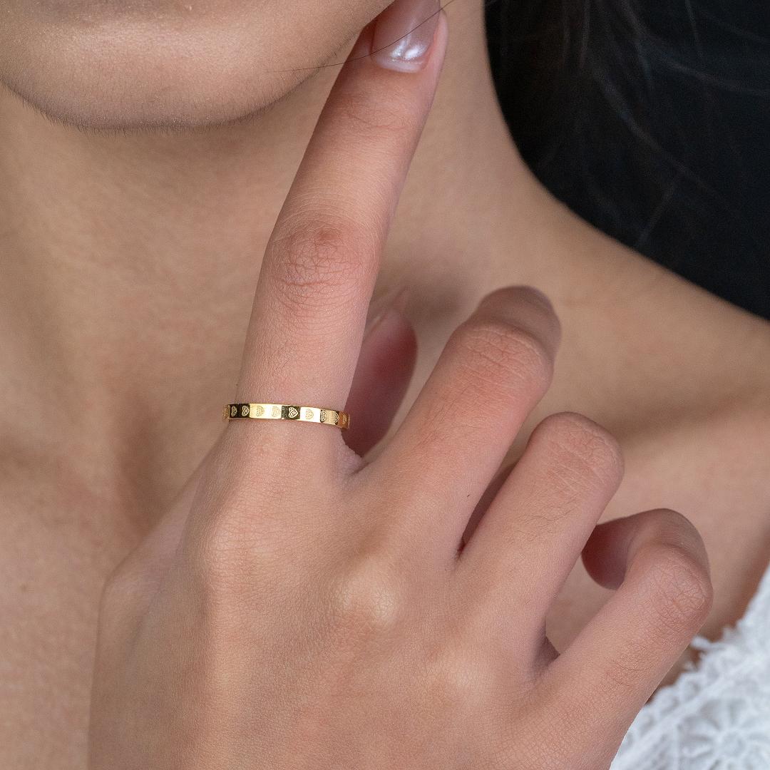 JULA Heart Engraved Ring for Women