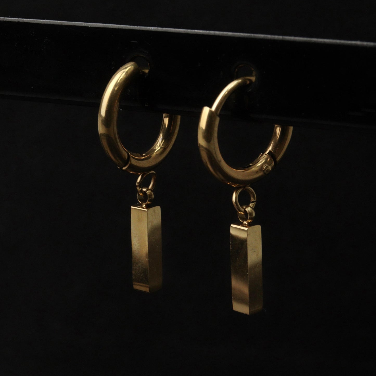 MARINE Small Bar Drop Huggie Earrings
