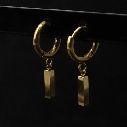 MARINE Small Bar Drop Huggie Earrings