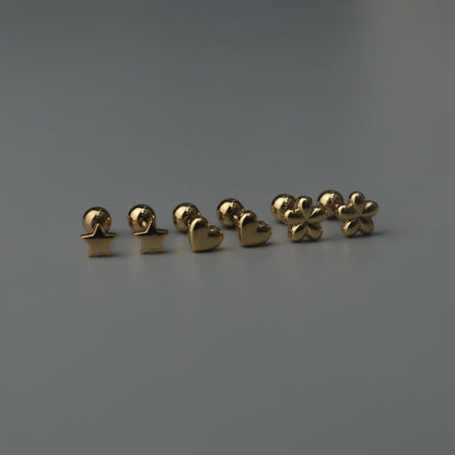 Mini Various Shapes Stud De Roscas Earrings Collections Women's