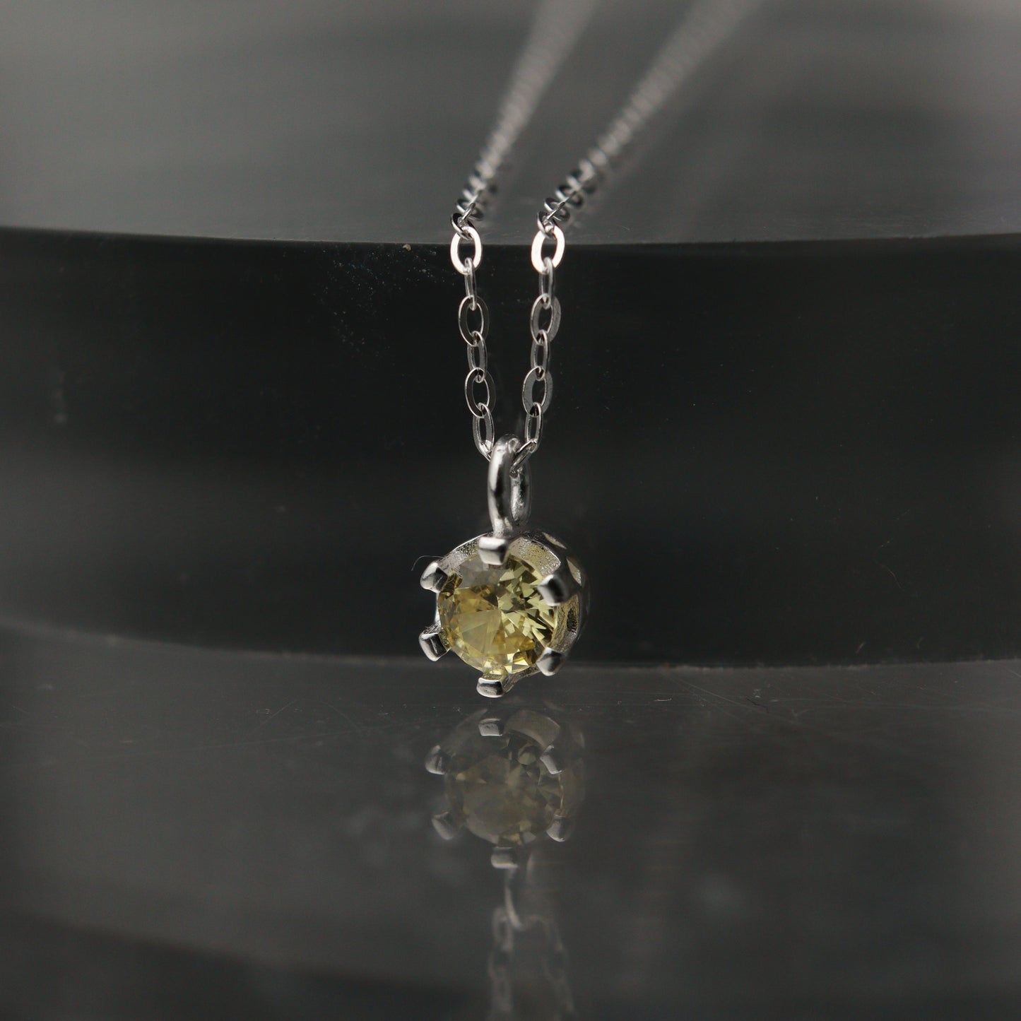 Birth Month Stones S925 Silver Pendant Chain Necklace for Women