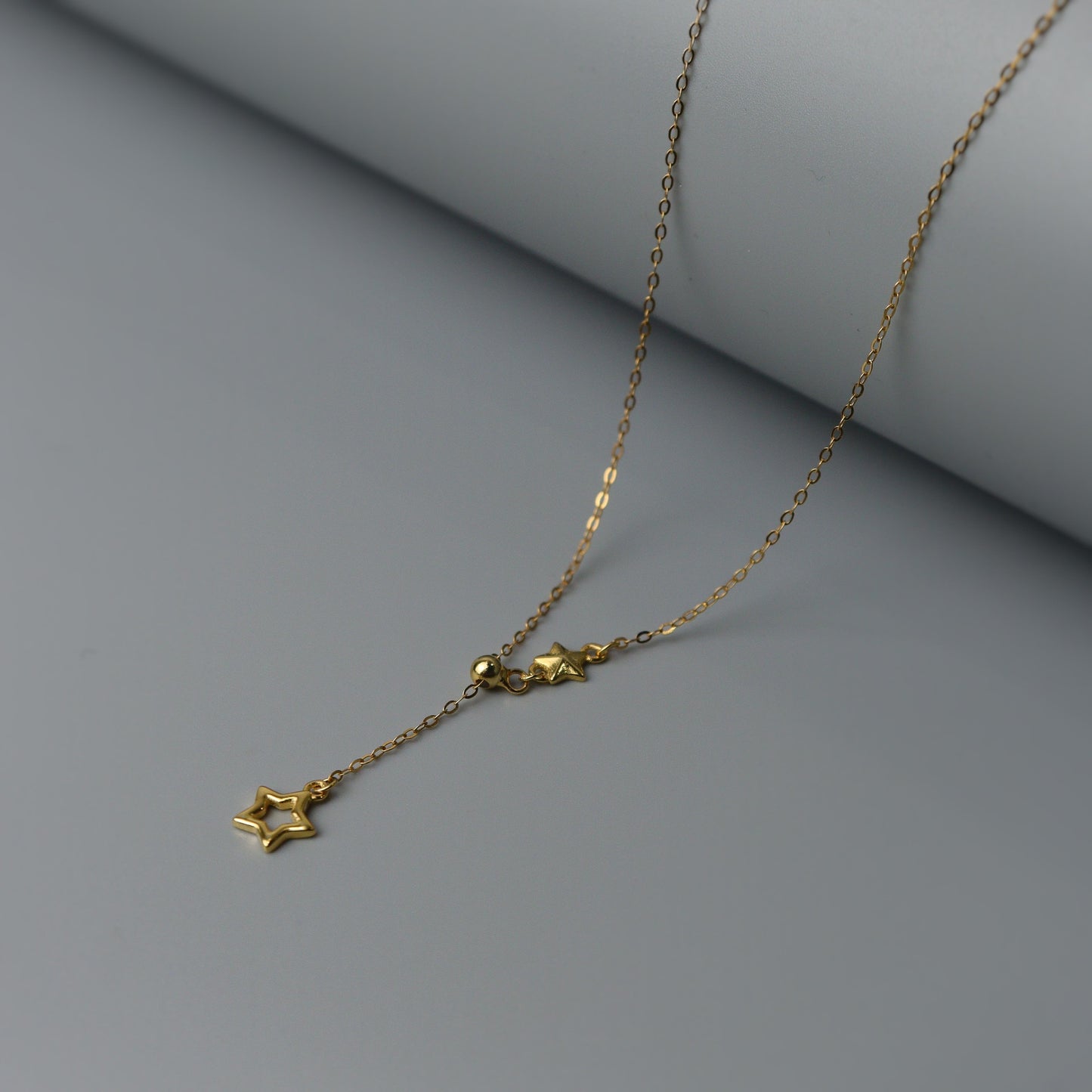 SEVERAN S925 Silver Vermeil Hollow Star Tassel Pendant Chain Necklace for Women